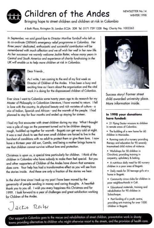 Winter 1998 newsletter
