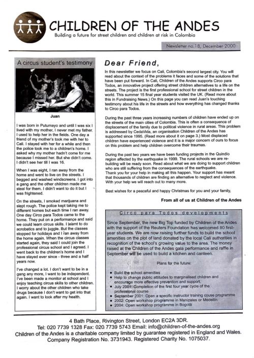 Winter 2000 newsletter