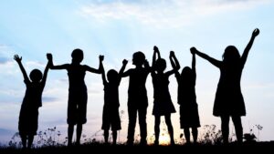 Picture of children holding hands